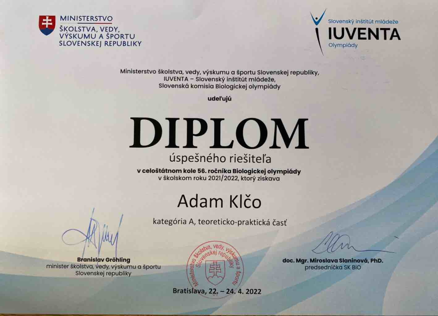 Diplom Klčo